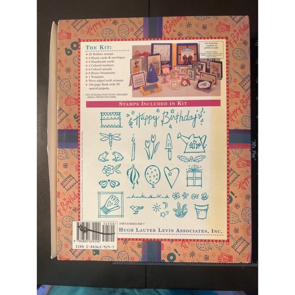 Stamp-A-Birthday Book & Rubber Stamp Kit 54 pieces 0883639297 - Picture 2 of 6